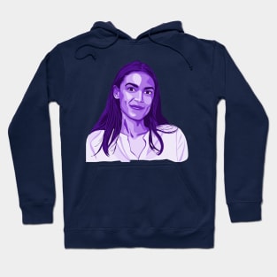 Alexandria Ocasio-Cortez Purple Portrait Hoodie